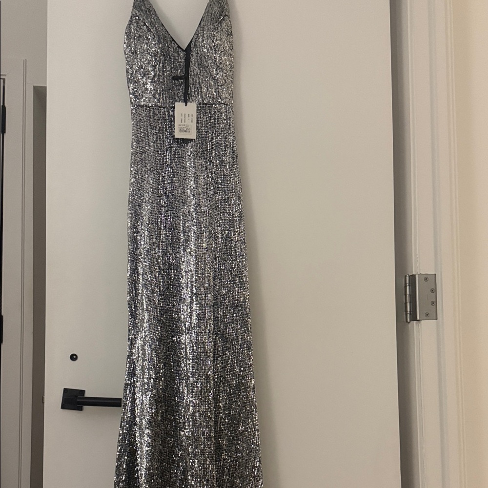Alyce Paris Glittering Silver Dress